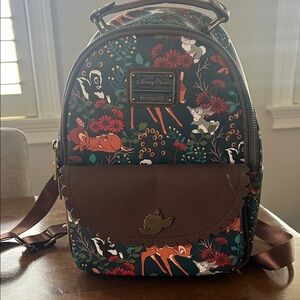 Loungefly Disney Parks Bambi Floral Backpack - Black and Brown